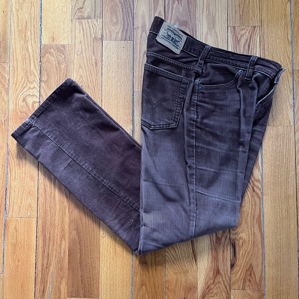 Levi's Women's Straight Leg Corduroy Pants in Dark Brown
